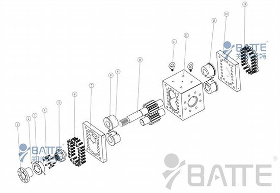 Melt pump structure diagram