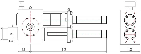 large capacity double piston screen changer